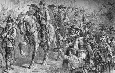 Le général Dalzell entrant à Édimbourg, juillet 1666, vers 1880 - Unbekannt