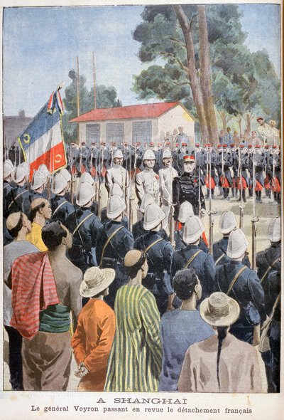 Général Voyron passant en revue les troupes françaises, Shanghai, 1900 - Unbekannt