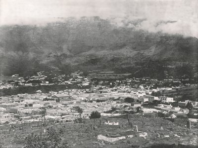 Vue générale montrant la Montagne de la Table enveloppée de vapeur, Le Cap, Afrique du Sud, 1895 - Unbekannt