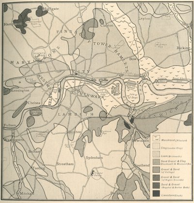 Carte géologique du site de Londres, 1908 - Unbekannt