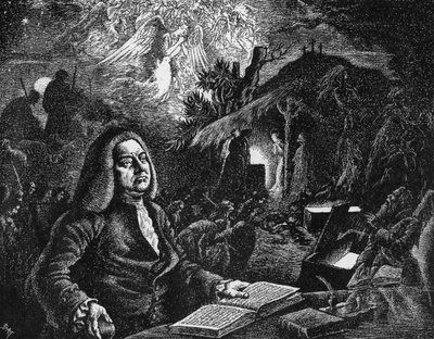 Georg Friedrich Haendel 1685-1759 composant son Messie, XVIIIe siècle - Unbekannt