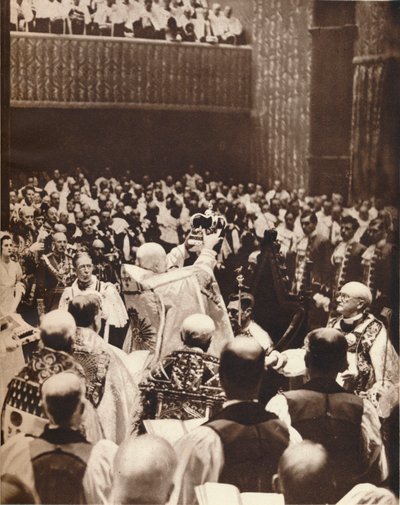 George VI couronné avec la couronne de Saint-Edouard le jour de son couronnement, 1937 - Unbekannt