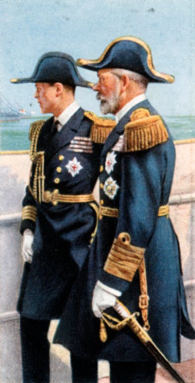 George V et le prince de Galles passant en revue la flotte, 26 juillet 1924, vers 1935 - Unbekannt