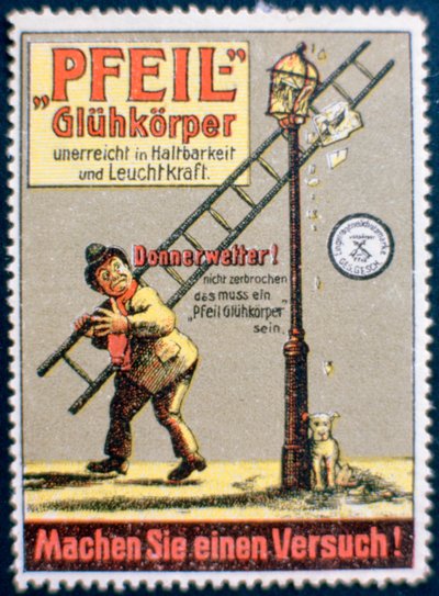 Étiquette publicitaire de manchon à gaz allemand - Unbekannt