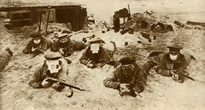 Troupes navales allemandes portant des respirateurs, Première Guerre mondiale, 1915 - Unbekannt