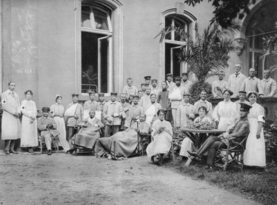 Infirmières et patients allemands, Francfort-sur-le-Main, Allemagne, Première Guerre mondiale, 1915 - Unbekannt