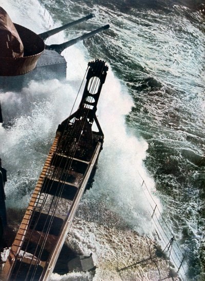Navire de guerre allemand combattant les mers de l