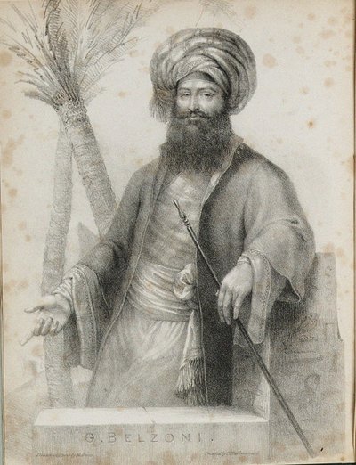 Giovanni Battista Belzoni 1778-1823 Frontispice de Narrative of the Operations and Recent Discoveries - Unbekannt