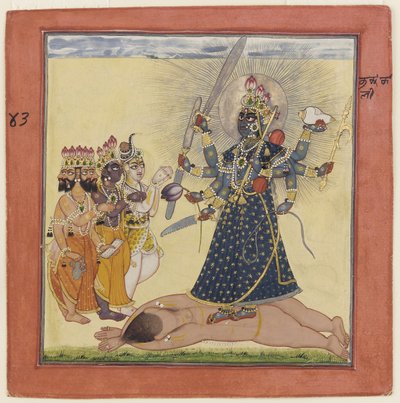 Déesse Bhadrakali vénérée par les dieux d