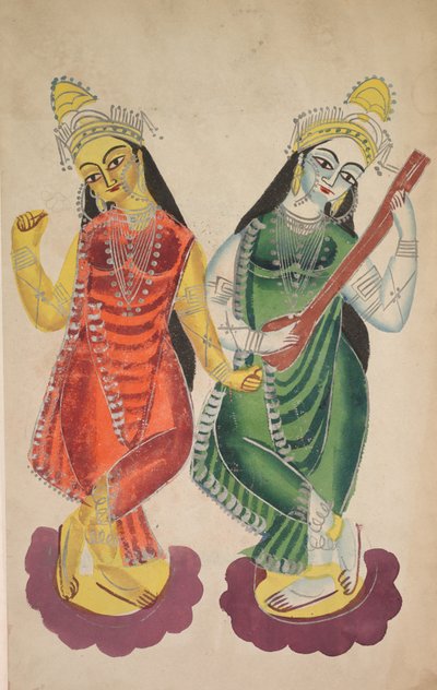 Déesses Lakshmi et Sarasvati, 1800s - Unbekannt