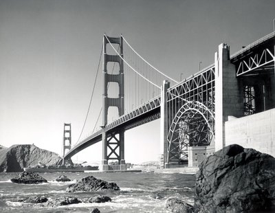 Golden Gate Bridge 1950, Californie (photo n/b) - Unbekannt