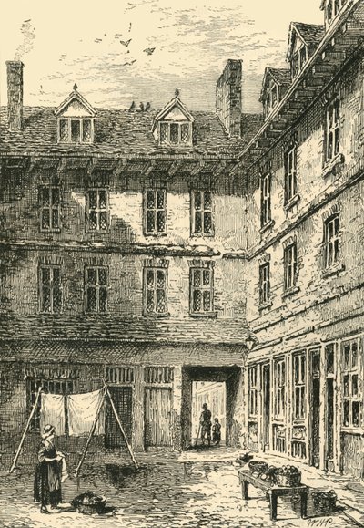 Maison des orfèvres, Green Arbour Court, vers 1800, c1872 - Unbekannt