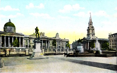 Statue de Gordon et Galerie nationale, Trafalgar Square, Londres, 20e siècle - Unbekannt