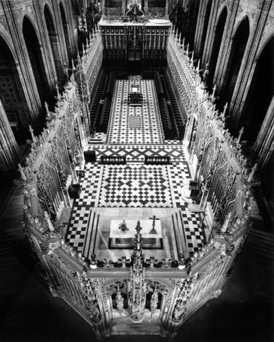 Architecture gothique : vue plongeante de la clôture du chœur. Cathédrale Sainte-Cécile à Albi (Tarn), 13e siècle - Unbekannt