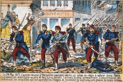 Soldats gouvernementaux avançant dans Paris pour réprimer la Commune, 24 mai 1871 - Unbekannt