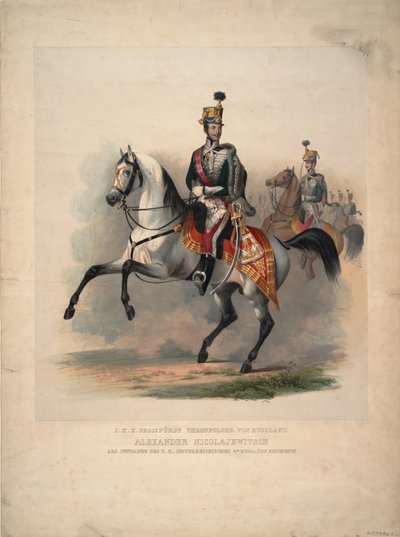 Grand Prince Alexandre Nikolaïevitch en tant que colonel en chef du 4e régiment de hussards autrichien, 1845 - Unbekannt