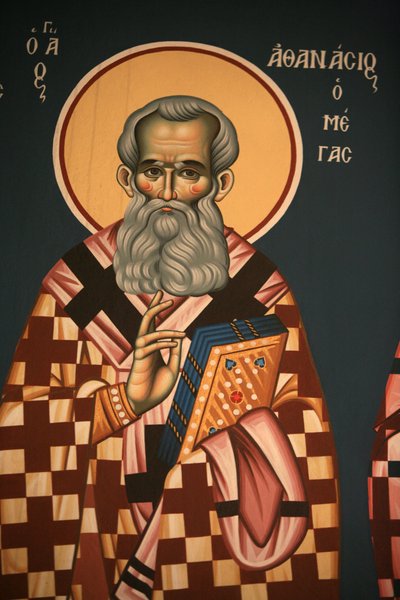 Icône orthodoxe grecque représentant Saint Athanase le Grand, Thessalonique, Grèce - Unbekannt
