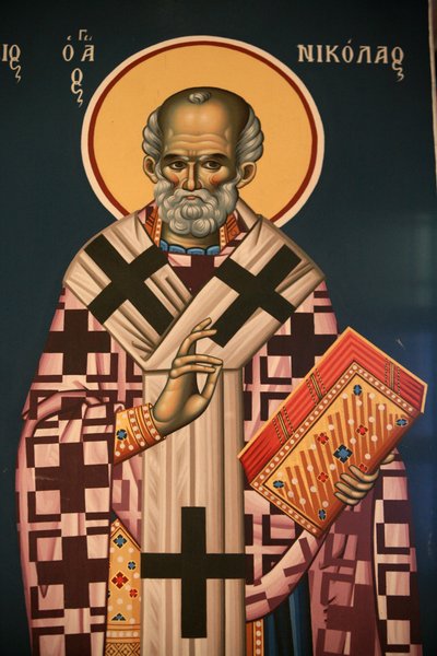 Icône orthodoxe grecque représentant Saint Nicolas, Thessalonique, Grèce - Unbekannt