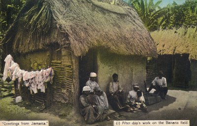 Salutations de la Jamaïque. 1 Après une journée de travail dans le champ de bananes, début du 20e siècle - Unbekannt