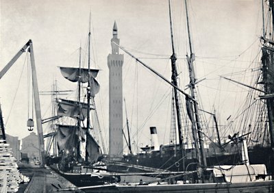 Grimsby - Vue des docks, avec la tour hydraulique, 1895 - Unbekannt
