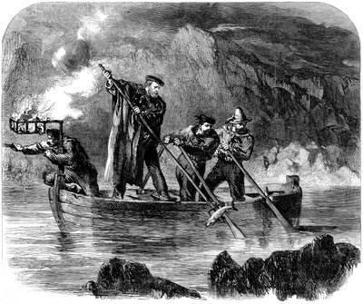 Guiseppe Garibaldi pêchant à la lance la nuit au large de Caprera, 1860-61 - Unbekannt