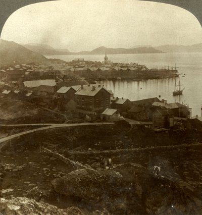 Hammerfest. La ville la plus septentrionale du monde - pas de coucher de soleil du 13 mai au 29 juillet, Norvège, vers 1905 - Unbekannt