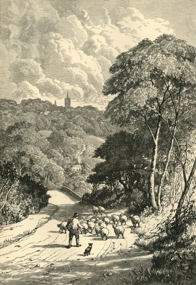 Hampstead, depuis la route de Kilburn, vers 1876 - Unbekannt
