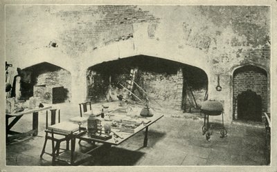 Palais de Hampton Court - partie de la cuisine du palais conservée exactement comme à l