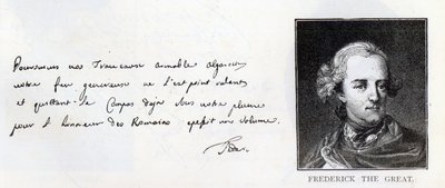 Écriture et signature de Frédéric le Grand, roi de Prusse - Unbekannt
