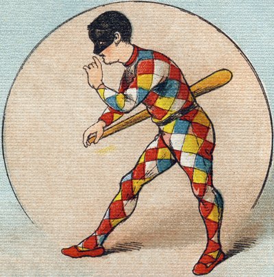Arlequin. Gravure dans "Alphabet de ma petite fille". Bernardin-Bechet et Fils, libraires-éditeurs, Paris, vers 1895. Album incassable sur toile. Bibliothèque des Bébés. 12 pages. Album contenant une méthode de lecture et un abécédaire illustratif. - Unbekannt