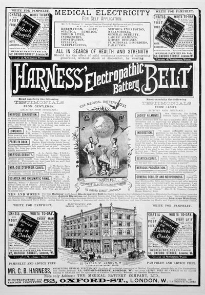 Publicité pour la ceinture électropathique Harness, 1893 - Unbekannt