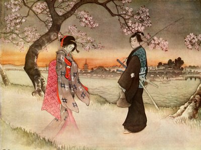 Il fut soudainement surpris de voir une forme féminine venir vers lui dans les ombres vacillantes, 1919 - Unbekannt