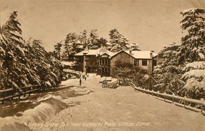 Forte chute de neige près du bureau de poste général, Simla, vers 1918-1939 - Unbekannt