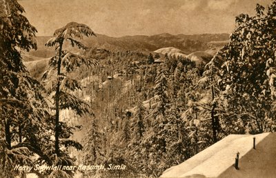 Forte chute de neige près de Kasumti, Simla, vers 1918-1939 - Unbekannt