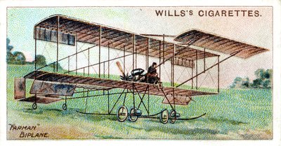 Henri Farman dans le biplan Farman, aviateur et constructeur d