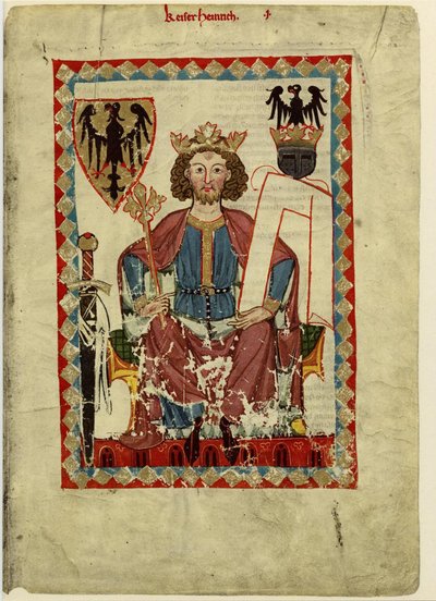 Henri VI 1165-1197, empereur du Saint-Empire romain germanique Du Codex Manesse, entre 1305 et 1340 - Unbekannt