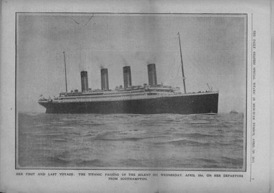 Son premier et dernier voyage : le Titanic passant par le Solent le mercredi 10 avril 1912 - Unbekannt