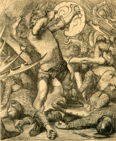 Hereward se frayant un chemin à travers l
