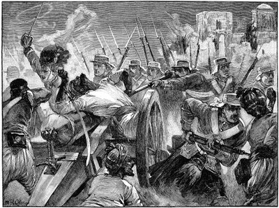 Les Highlanders capturant les canons des mutins à Cawnpore, Révolte des Indes, 16 juillet 1857, vers 1895 - Unbekannt