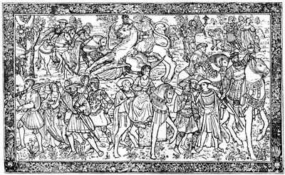 Figures historiques et allégoriques, tapisserie au palais de Hampton Court, Richmond, Londres, 1930 - Unbekannt