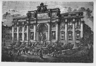 Histoire de la Rome antique. Fontaine de Trevi, une fontaine dans le quartier de Trevi à Rome, Italie, conçue par l