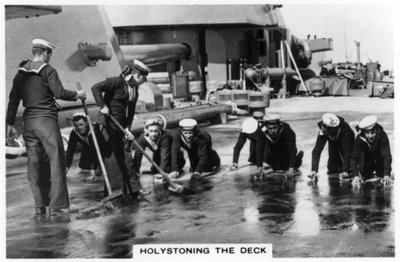 Holystoning le pont, HMS Nelson, 1937 - Unbekannt