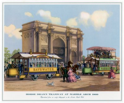 Tramway tiré par des chevaux à Marble Arch, 1860 - Unbekannt