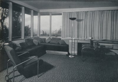 Maison à Los Angeles par Richard J Neutra - Une vue intérieure des quartiers de vie, 1942 - Unbekannt