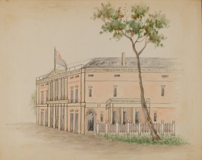 Maison avec drapeau - Unbekannt