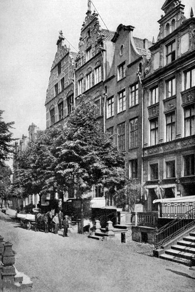 Maisons sur la Brodbankengasse, Danzig, vers 1922 - Unbekannt