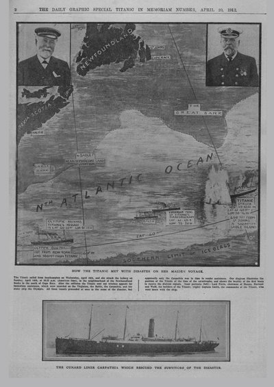 Comment le Titanic a rencontré le désastre..., et le paquebot Cunard Carpathia..., 20 avril 1912 - Unbekannt