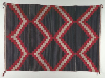Tapis de style Revival Hubbell avec rayures Moki Moqui, c. 1890-1910 - Unbekannt