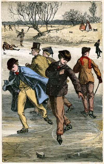 Patinage sur glace, 19e siècle - Unbekannt
