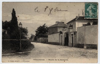 Île-de-France, Val-de-Marne (94), Villecresnes : route de la Garenne - Carte postale datée de 1909 - Unbekannt